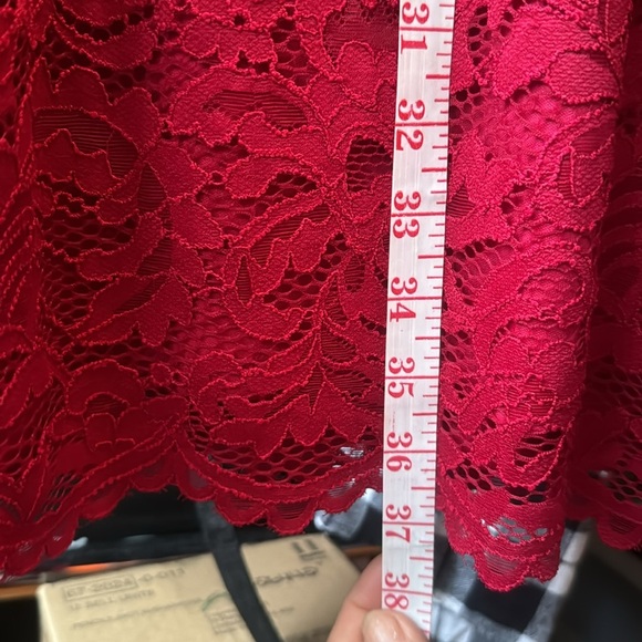 Precis petite women’s red lace short sleeve dress 4 - Picture 7 of 10